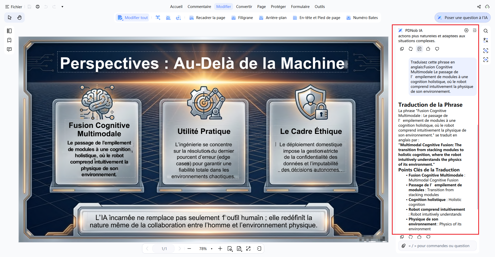 obtenir le résultat de la traduction