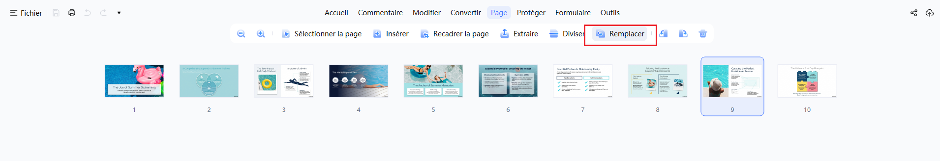 remplacer des pages