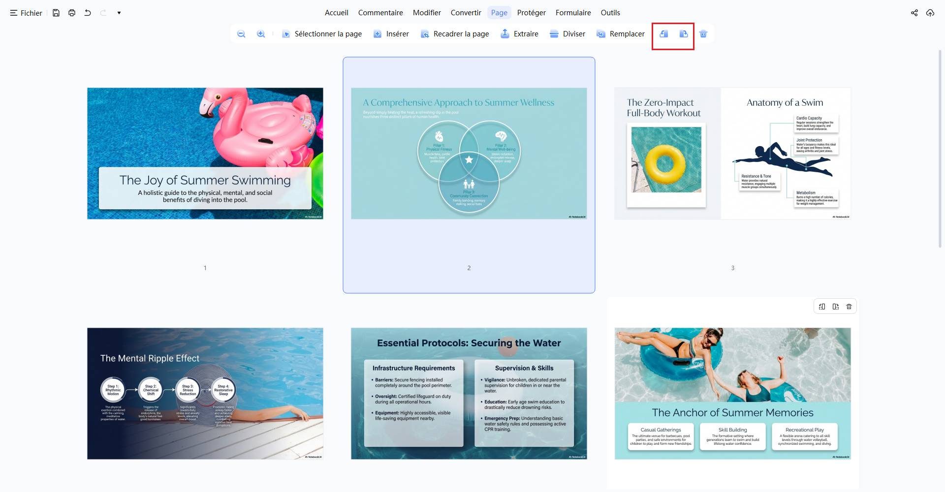 pivoter les pages