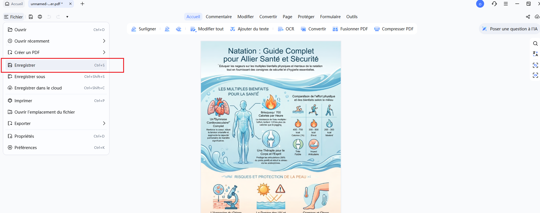 enregistrer le pdf fusionné