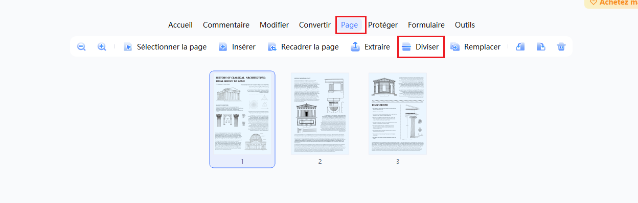 diviser une page