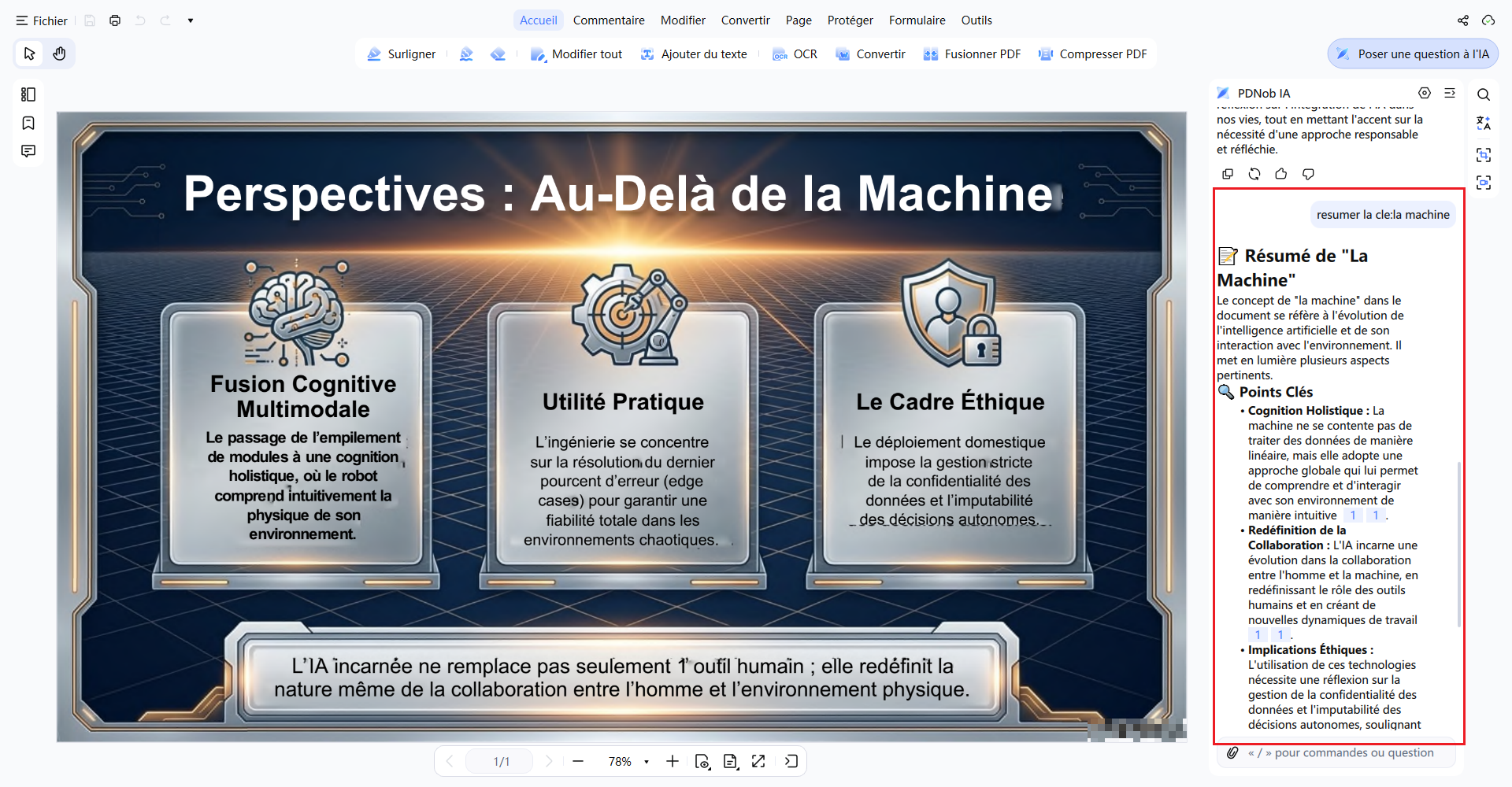 résumer des sections particulières