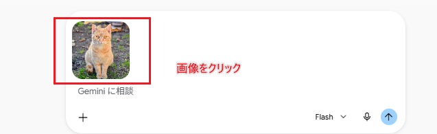 Geminiで画像のサムネイルをクリック