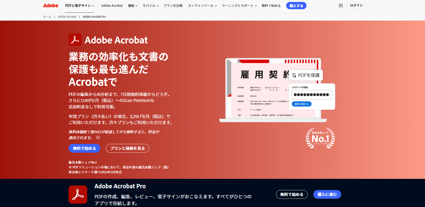 Adobe Acrobat Proの画面