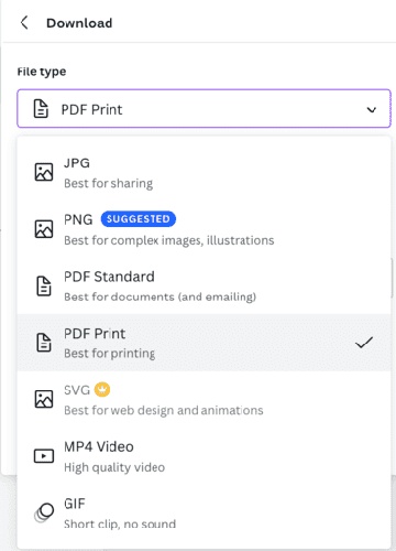 Canvaの新しいファイルをダウンロード