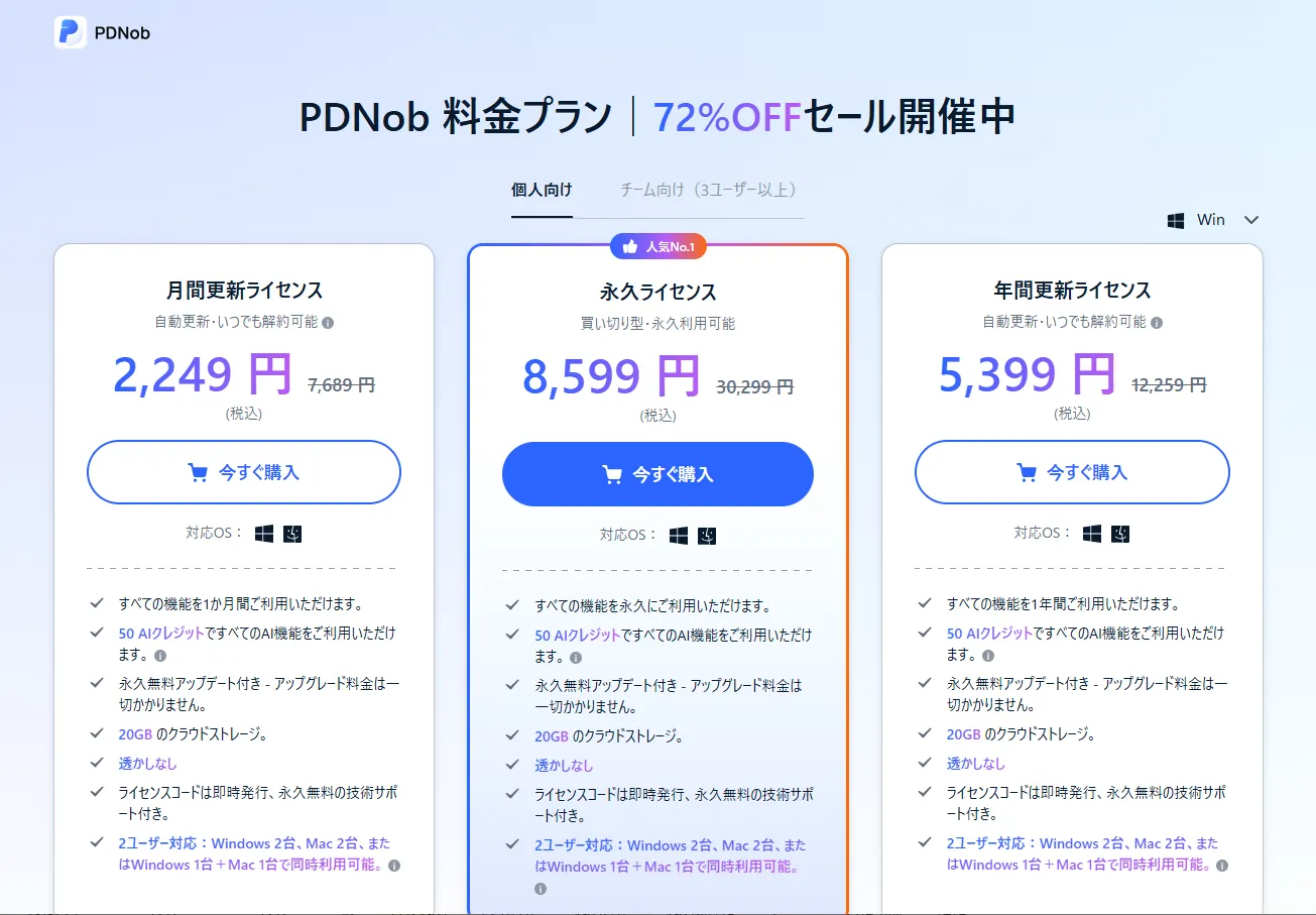 PDNob料金プラン