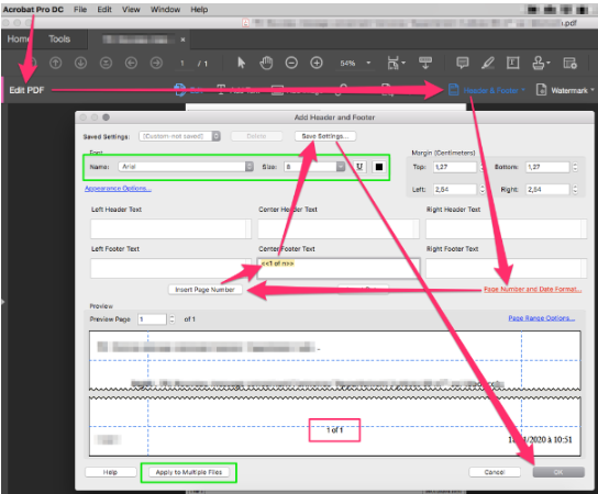 Macプレビューでページ番号を入れる