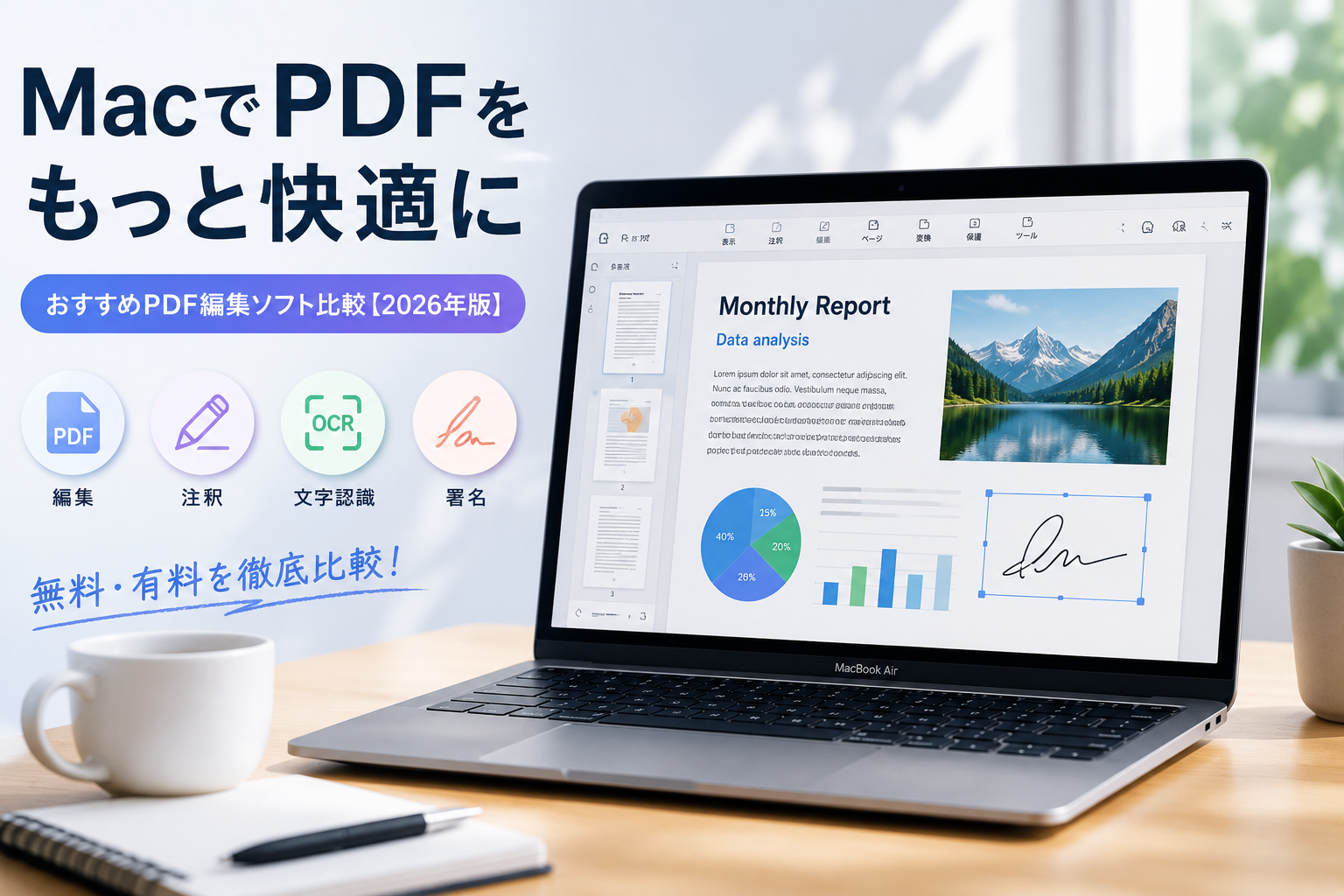 Mac向けPDF編集ソフト比較イメージ