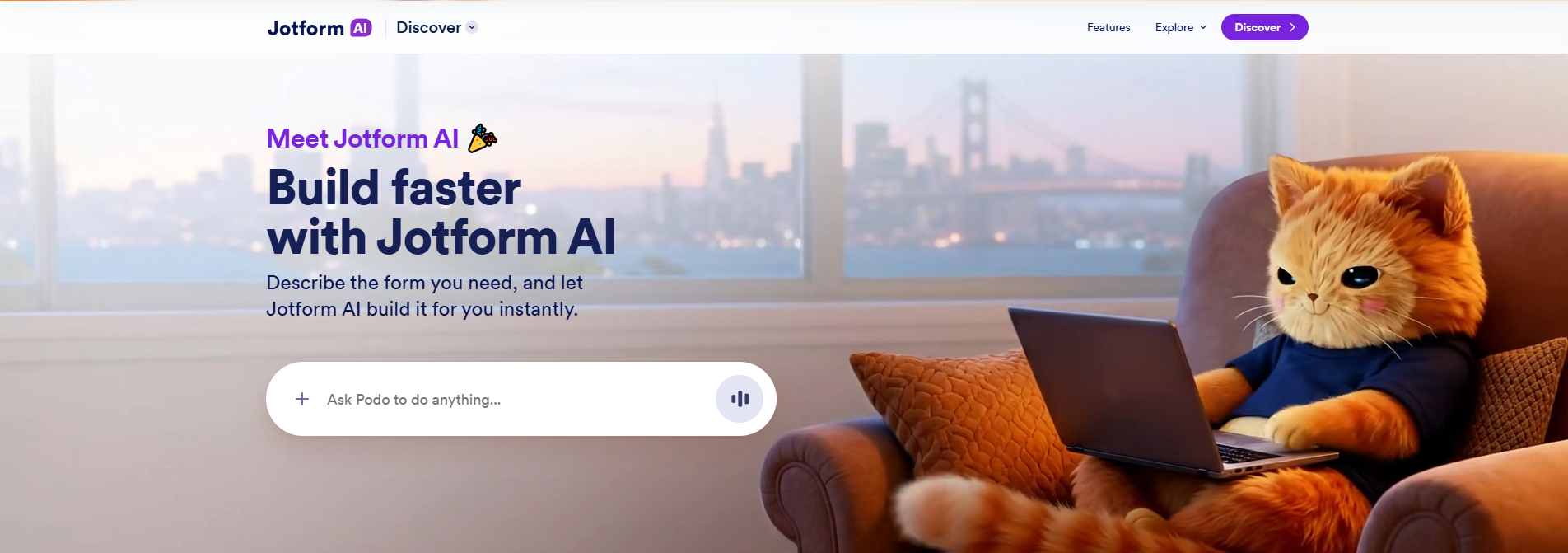 Jotform AI PDFのサイト画面