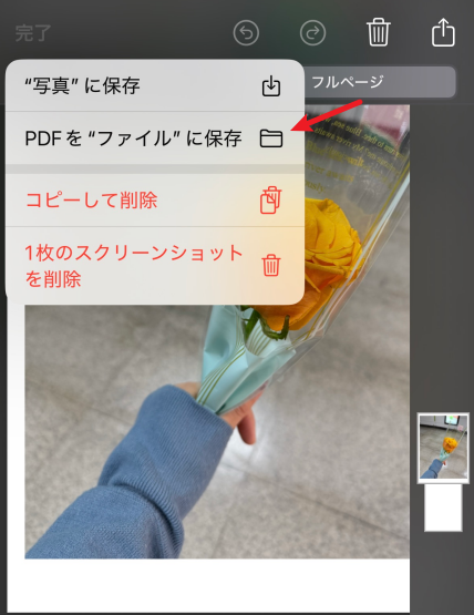 スクリーンショットでPDFを画像として保存する