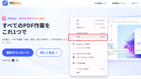 Microsoft Print to PDF インターフェース