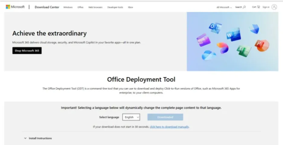 Office Deployment Tool을 다운로드하기
