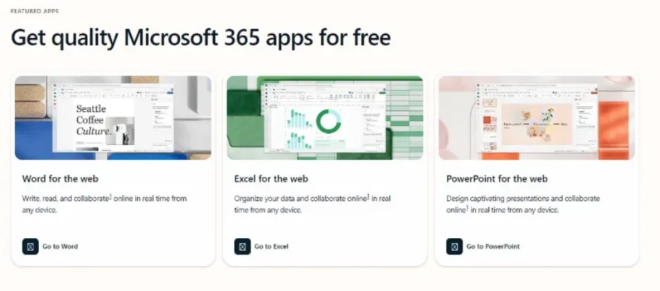 무료 Microsoft 365 온라인 서비스에 접속하기