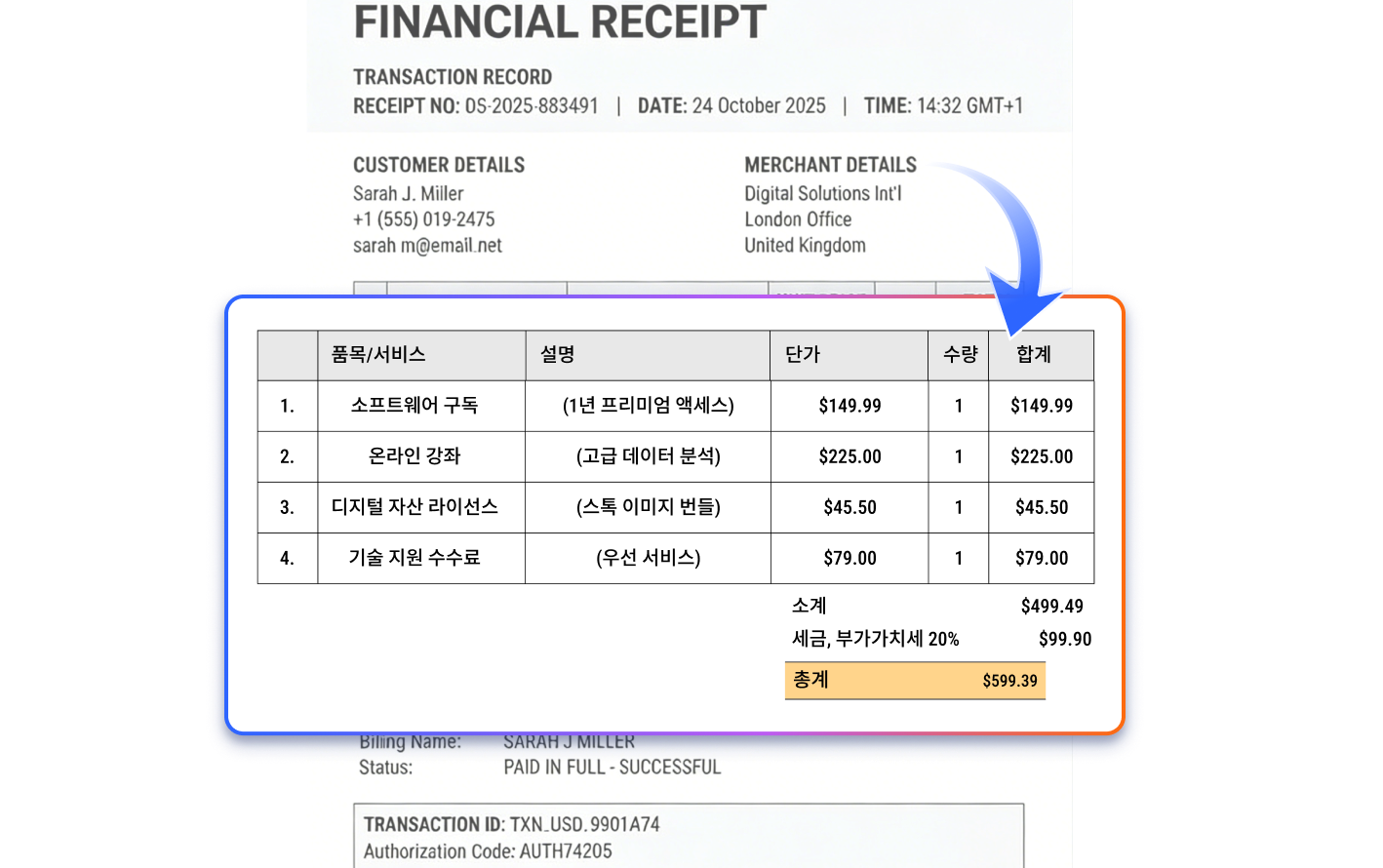 OCR로 텍스트를 편집할 수 있게 변환된 PDF