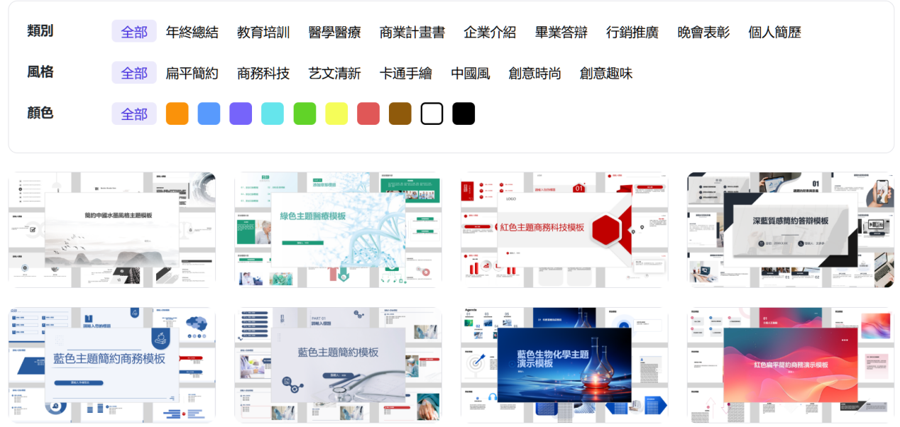ppt.ai選擇模板