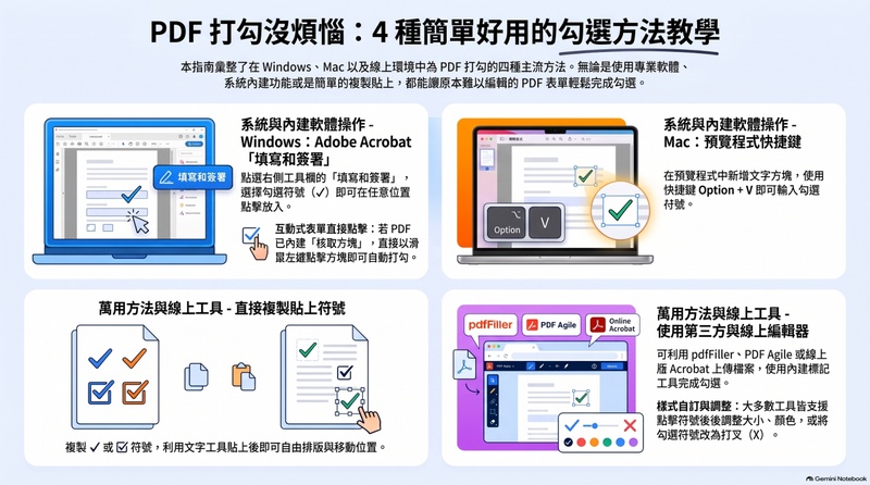 pdf打勾符號添加的4種方法