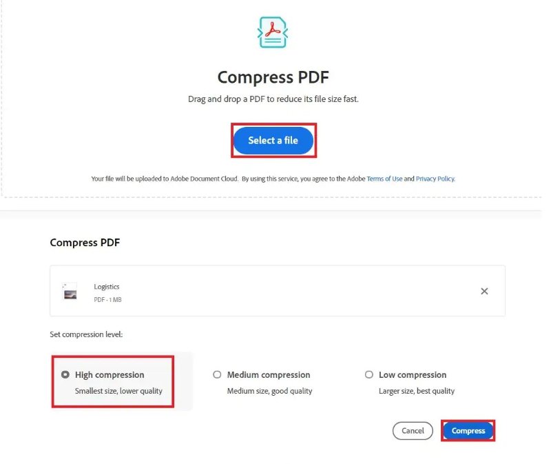 Alt：Adobe Acrobat Online壓縮PDF
