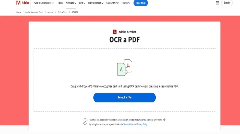 adobe acrobat online ocr為pdf圖片轉文字