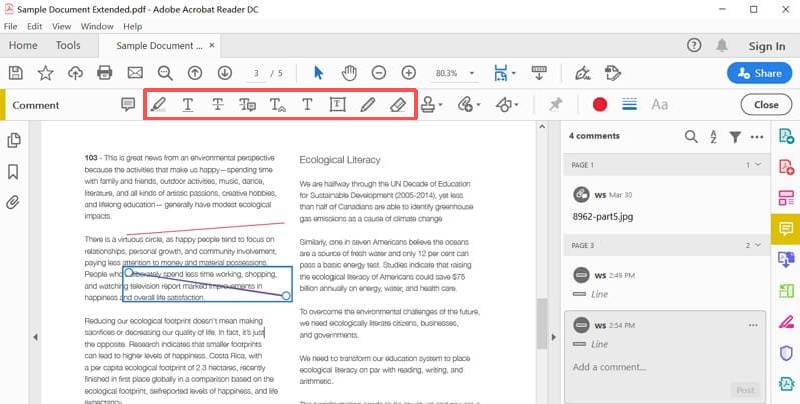 adobe acrobat pro畫線