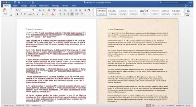microsoft lens轉換完成後在word中開啟檔案