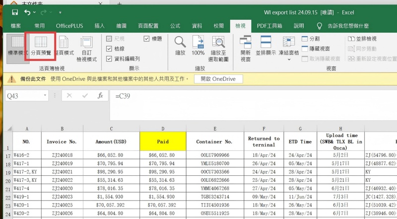 檢查分頁符號與隱藏內容