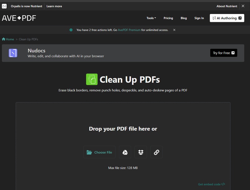 選擇「clean up pdfs」功能