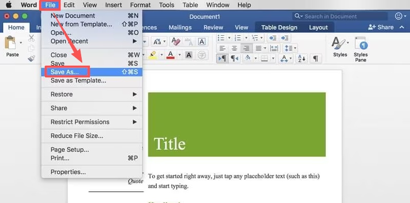 點選：「file」>「save as」