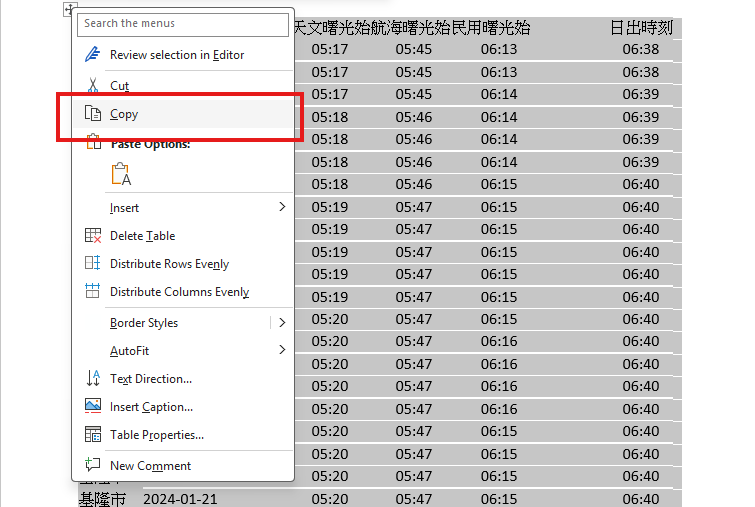 把變成 Word 的內容複製