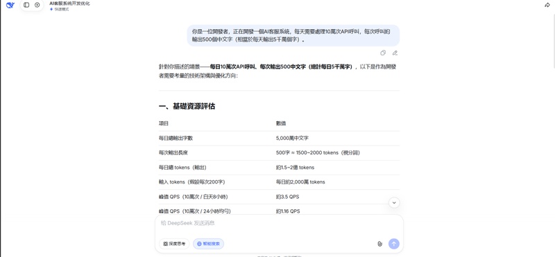 deepseek  回應速度與成本