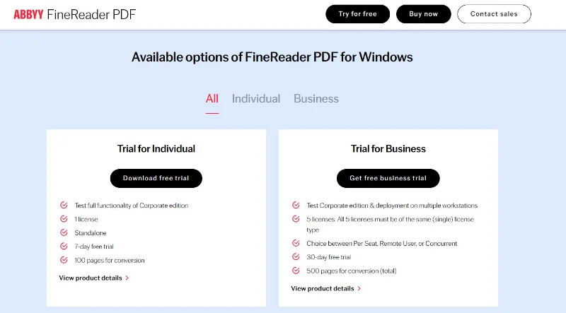 FineReader官方試用版下載版面
