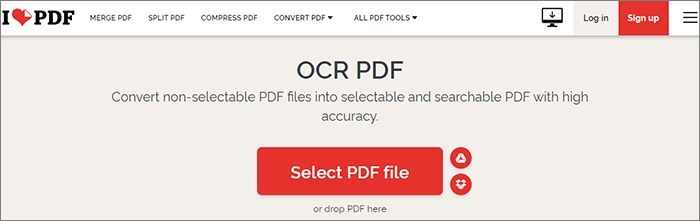 ilovepdf－簡潔直觀的線上ocr工具