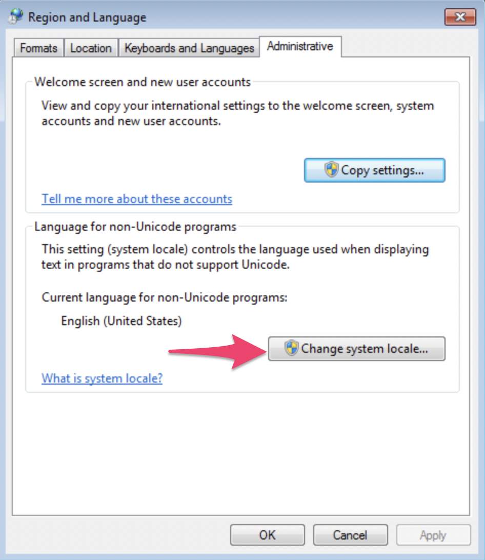 變更系統地區設定