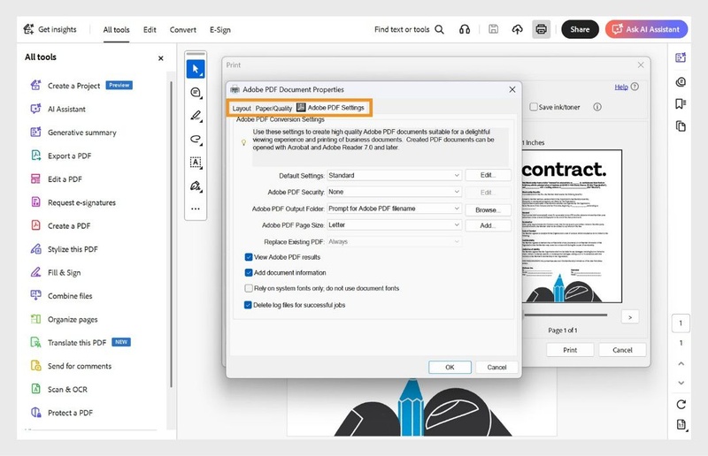 在adobe acrobat點選「進階」按鈕
