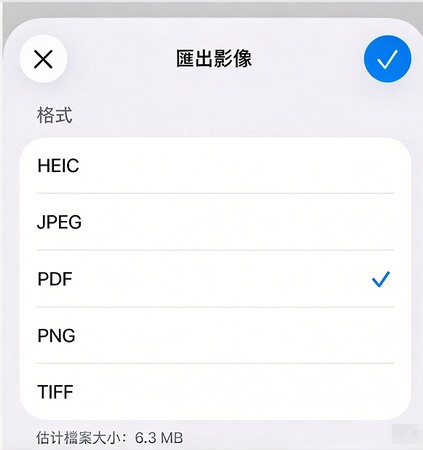 iphone 照片轉 pdf 示意圖，圖片展示圖片轉 pdf 流程