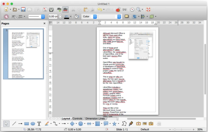 LibreOffice Draw 軟件介面