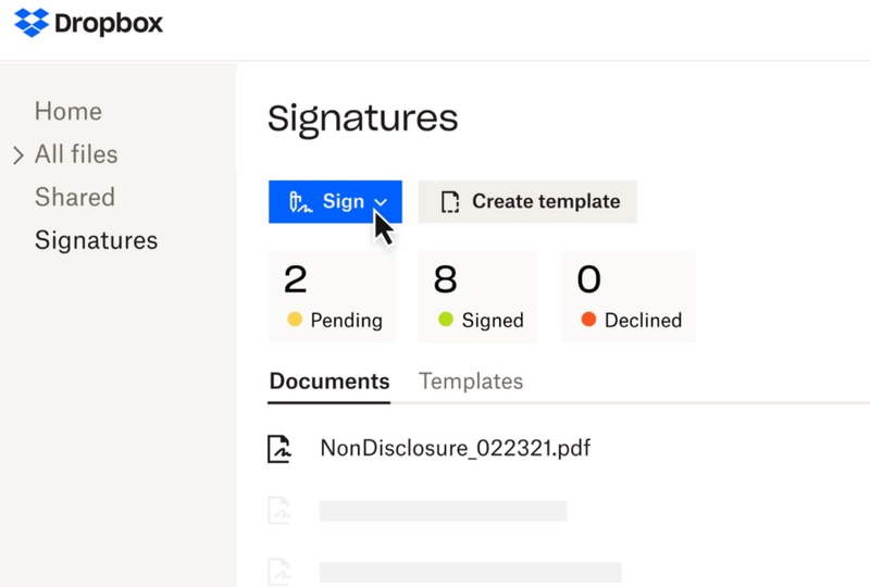 登入dropbox sign並上傳pdf