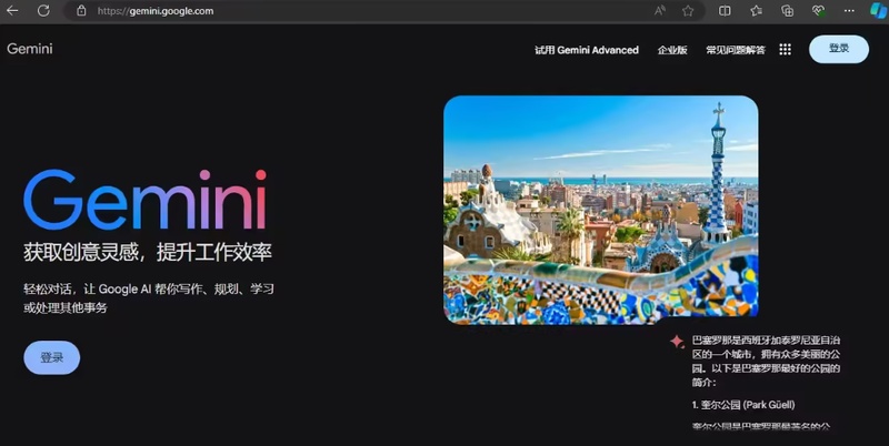 登入google gemini官網