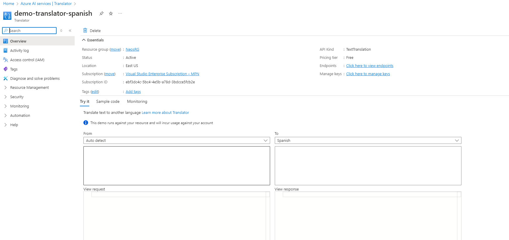 Microsoft Azure Translator
