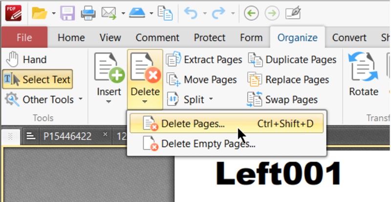 pdf xchange刪除頁面