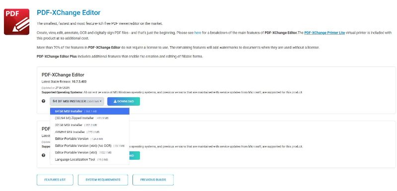 PDF-XChange Editor系統版本下載