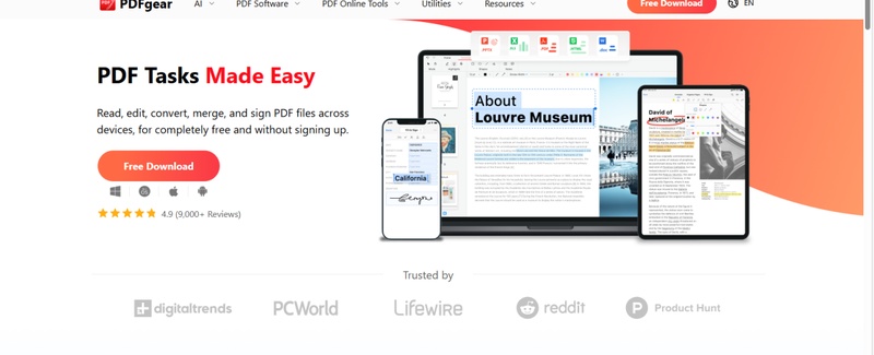 pdfgear－完全免費的輕量型工具