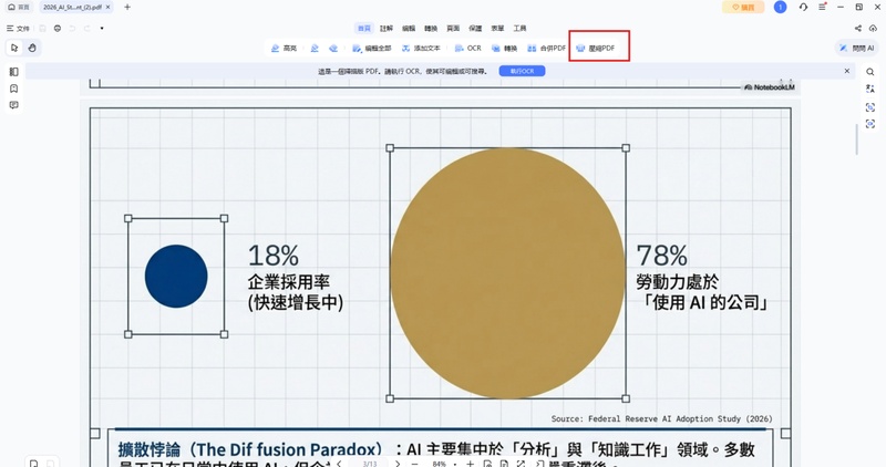 pdnob pdf編輯器主介面，點選壓縮pdf功能