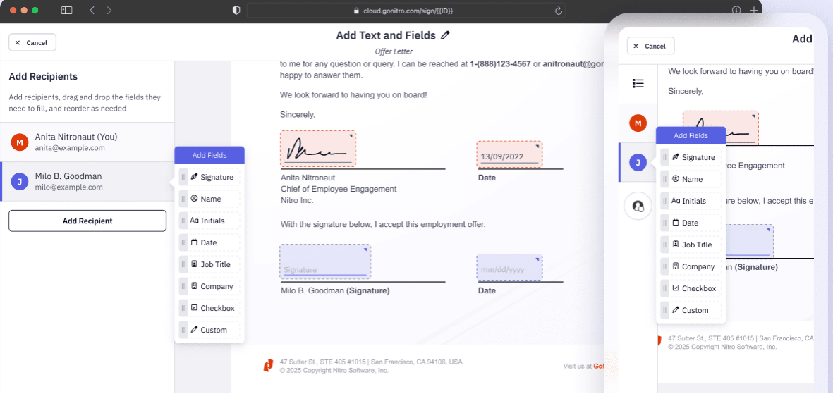 Nitro PDF Pro 簽名功能