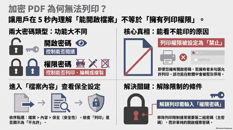pdf無法列印原因