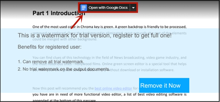 google docs移除浮水印