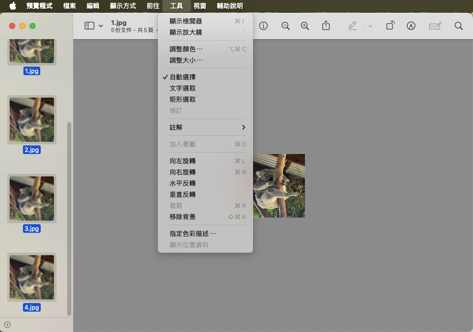 全選图片調整大小或顏色