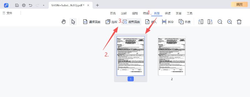 選擇「裁剪頁面」
