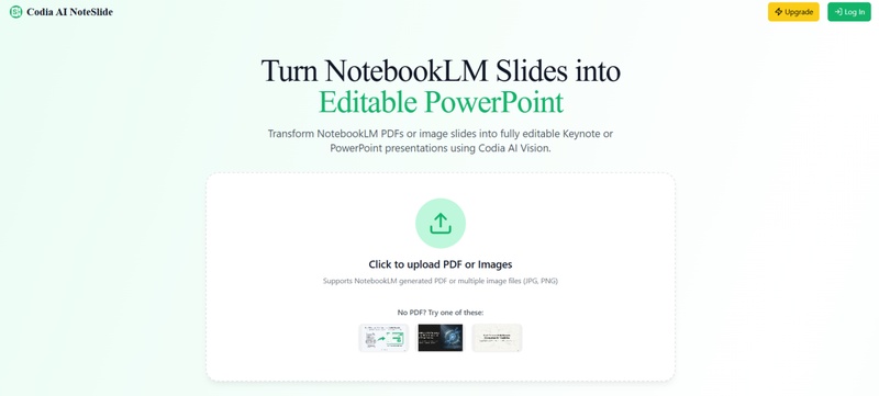 訪問codia ai noteslide 官方網站