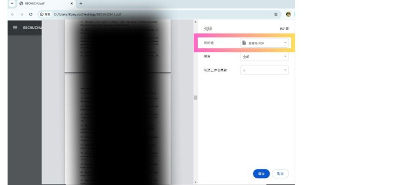 在 Google Chrome 中列印並儲存為 PDF
